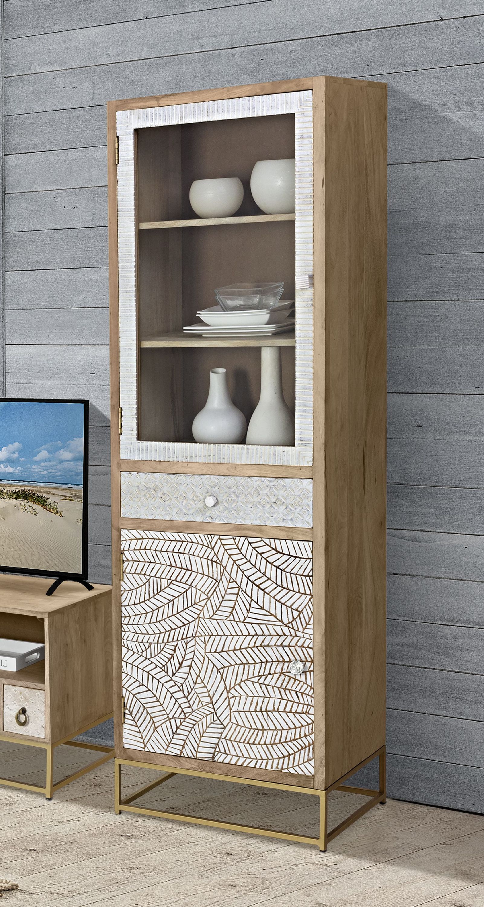 Vitrine SANSIBAR AMRUM (BHT 60x185x35 cm) 999974
